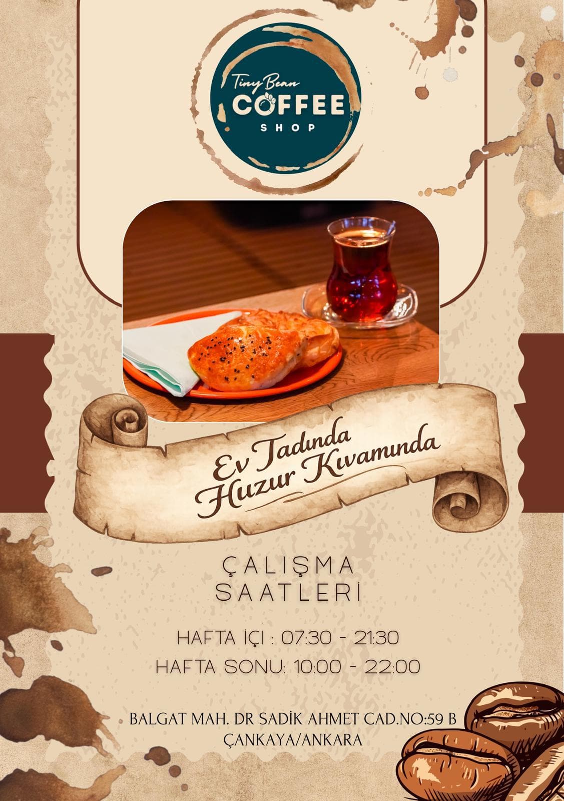 Ev tadında huzur kıvamında — Tiny Bean çalışma saatleri